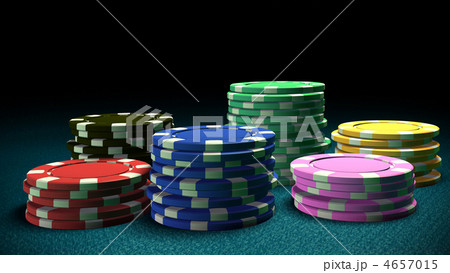 Set of Casino chips blue table Set of Casino chips blue table 4657015