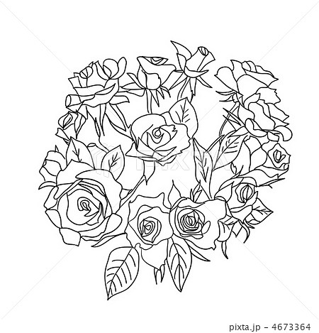 Large bouquet of roses. vector 4673364