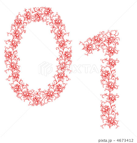 Hand drawing ornamental alphabet. Letter 01 4673412