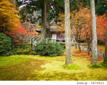 京都 大原 三千院 往生極楽院 秋の写真素材