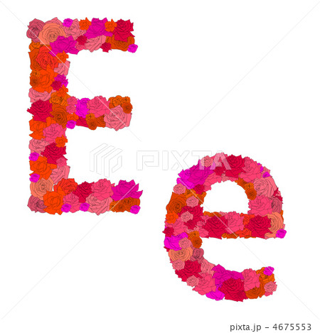 Flower alphabet of red roses, characters E-e 4675553
