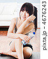 Asian woman with water bottle. 4676243