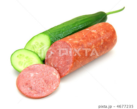 Fresh sausage and cucumber Fresh sausage and cucumber 4677235