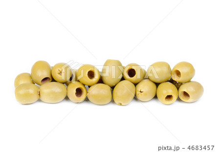 pile pitted olives isolated on the white background pile pitted olives isolated on the white background 4683457