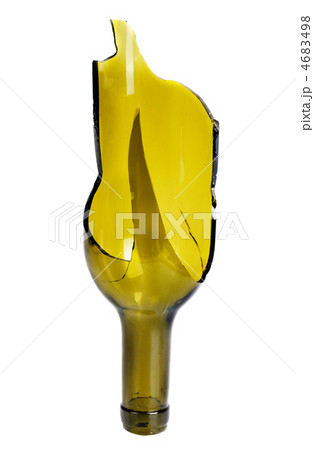 Waste glass.Recycled.Shattered green  bottle 4683498