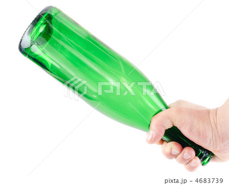 Aggression.Arm hold green bottle isolated on the white background Aggression.Arm hold green bottle isolated on the white background 4683739
