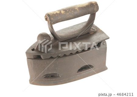 old coal iron  isolated on white background 4684211
