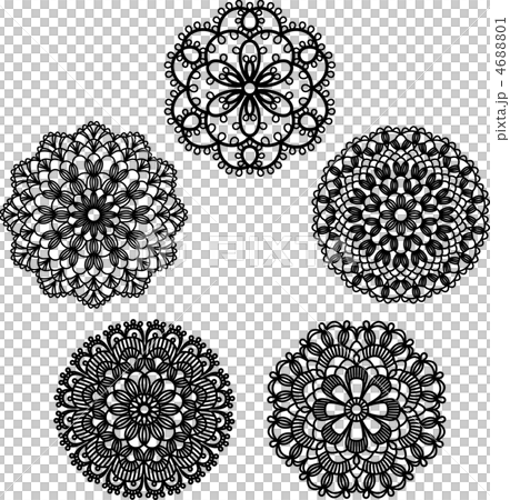 レース編みのドイリー模様のイラスト素材