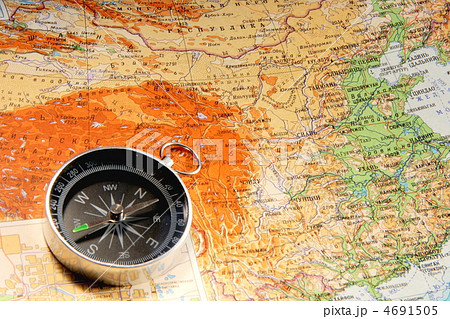 Compass over map Compass over map 4691505