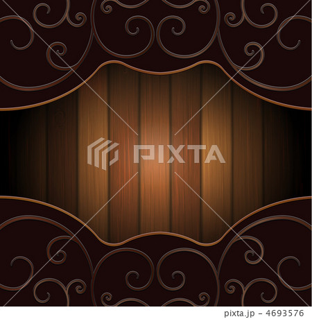 The wooden background with iron forged elements 4693576