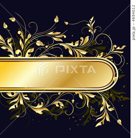 golden floral frame with stars 4694012