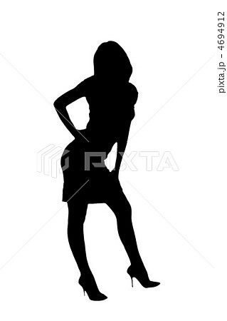 silhouette  women in dress and heel isolated 4694912