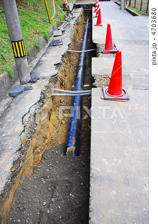 水道管の交換工事の写真素材