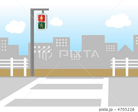 交通安全 横断歩道 赤のイラスト素材