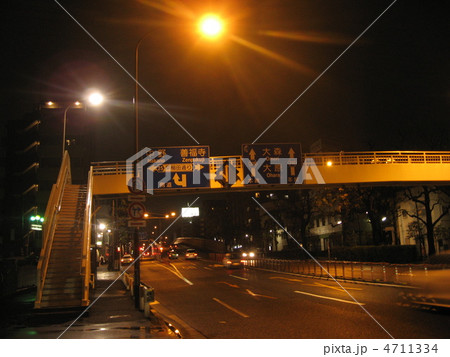 夜の環七　歩道橋 4711334