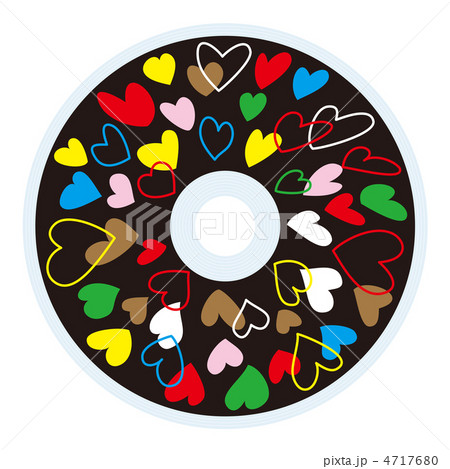 ハートいっぱいCDパターン（黒地） 4717680