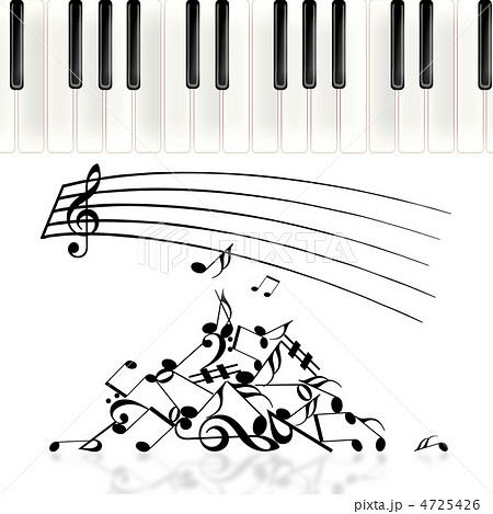 ピアノと譜面のイラスト素材