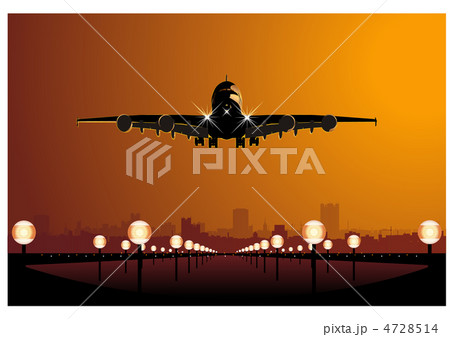 Airliner landing at skyline 4728514