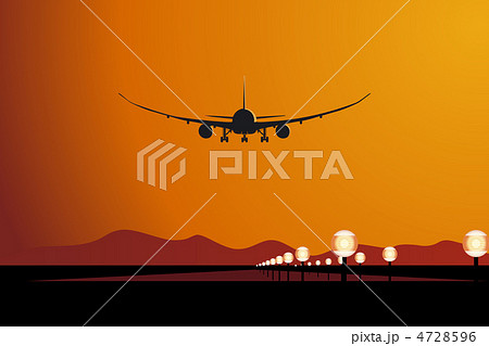 aircraft landing at sunset 4728596
