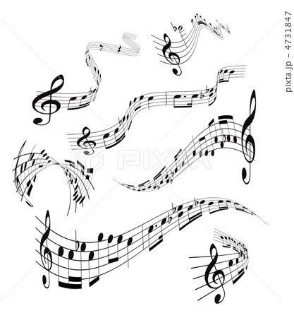 Set of musical notes staff Set of musical notes staff 4731847