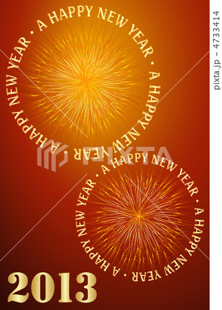 花火　年賀状　背景 4733414