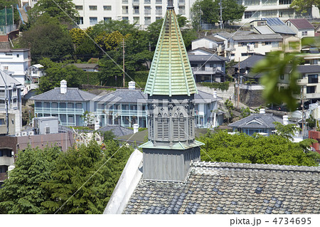 大浦天主堂と東山手洋風住宅群の写真素材