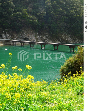 四国 高知 四万十川の岩間沈下橋 4736007