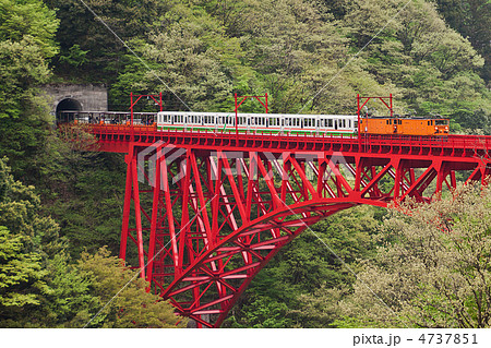 黒部峡谷を渡るトロッコ列車 黒部峡谷を渡るトロッコ列車 4737851