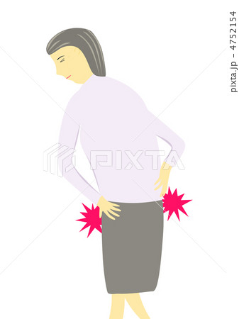 腰痛の女性のイラスト 4752154