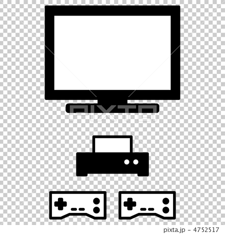 テレビとゲーム機本体のアイコンのイラスト素材