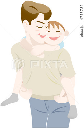 男の子を背負うお父さん 4753782