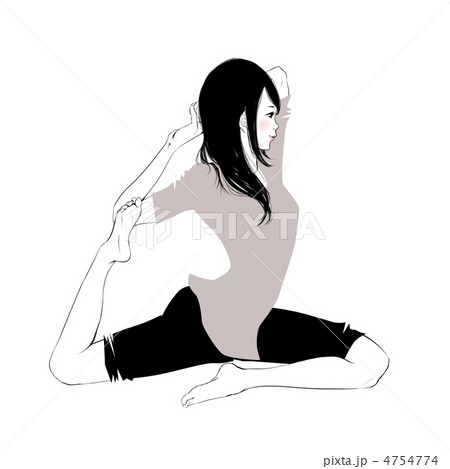 ヨガ女性イラスト01 4754774