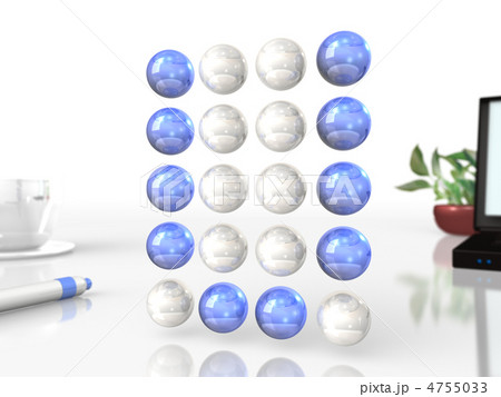 並べたボールでデザインしたアルファベットの3DCG 並べたボールでデザインしたアルファベットの3DCG 4755033