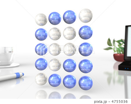並べたボールでデザインしたアルファベットの3DCG 4755036