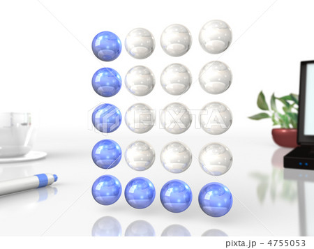 並べたボールでデザインしたアルファベットの3DCG 並べたボールでデザインしたアルファベットの3DCG 4755053