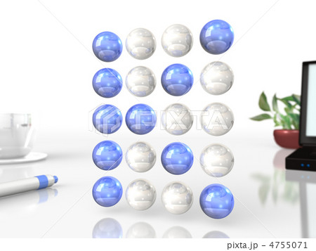 並べたボールでデザインしたアルファベットの3DCG　　 4755071
