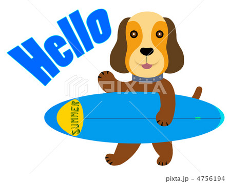 イヌのサーファーのイラスト素材