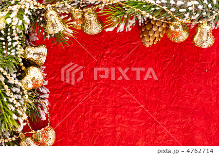 Christmas frame from branch and bells Christmas frame from branch and bells 4762714