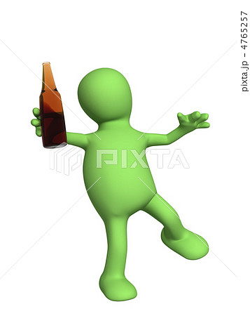 Drunk 3d doll - puppet with a bottle 4765257