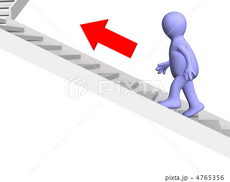 The 3d person - puppet, rising upwards on a ladder The 3d person - puppet, rising upwards on a ladder 4765356