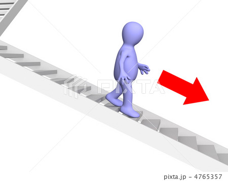 3d person - puppet, going down downwards on a ladder 4765357