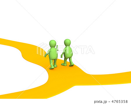 Two 3d the person, met on a crossroads 4765358