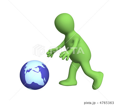 3d person running behind the sliding globe 4765363