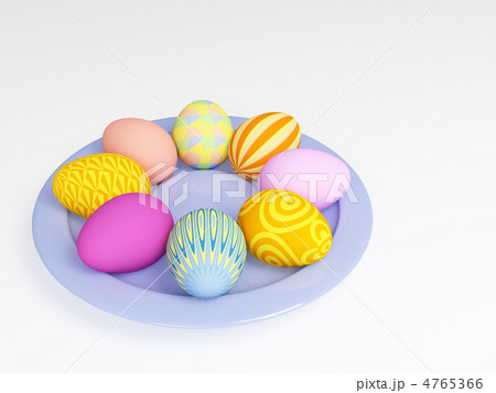 Easter eggs in a plate, painted in different colors Easter eggs in a plate, painted in different colors 4765366