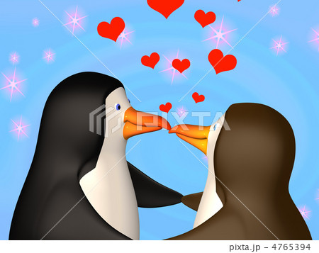 Couple the smiling in love 3D penguins Couple the smiling in love 3D penguins 4765394