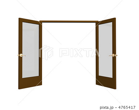 3D open brown doors with transparent glasses 3D open brown doors with transparent glasses 4765417