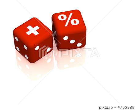 Red playing bones with symbols plus and percent Red playing bones with symbols plus and percent 4765539