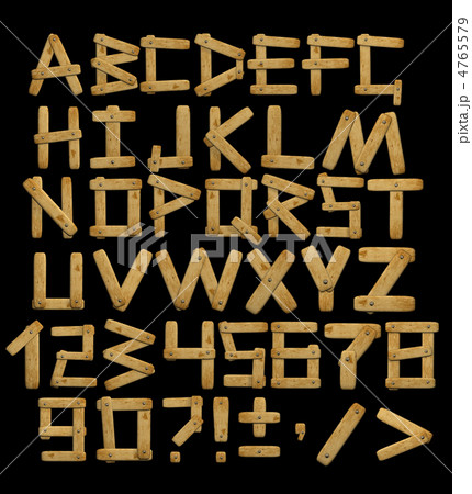 Alphabet - letters from  wooden boards with rivets 4765579