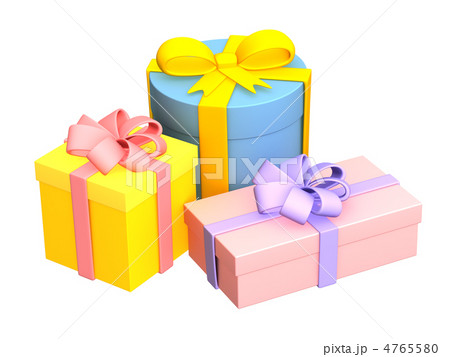 Three bright boxes with the gifts, fastened by tapes Three bright boxes with the gifts, fastened by tapes 4765580