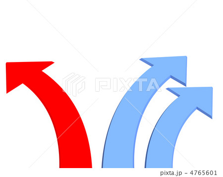 Three 3d arrows - two dark blue and one red 4765601